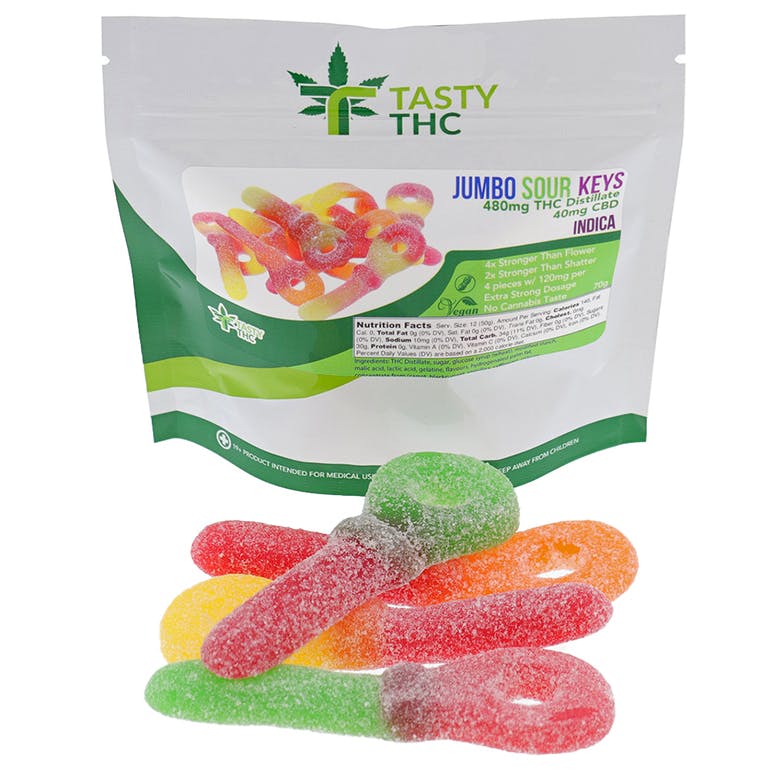 Jumbo Sour Keys (480mg THC/40mg CBD)